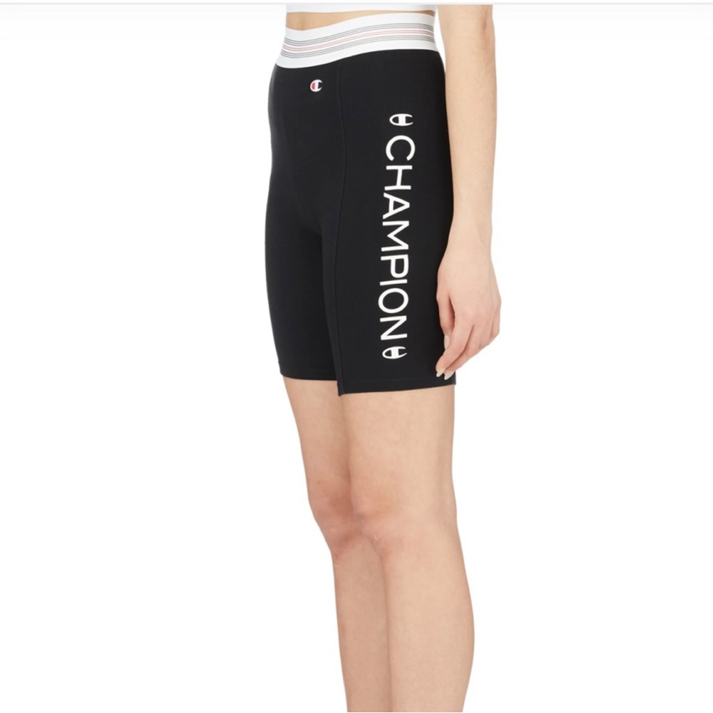 Black high waisted champion biker shorts